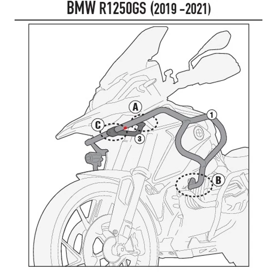 Givi TNH5128 Felső bukócső BMW  R1250GS (19 > 23)