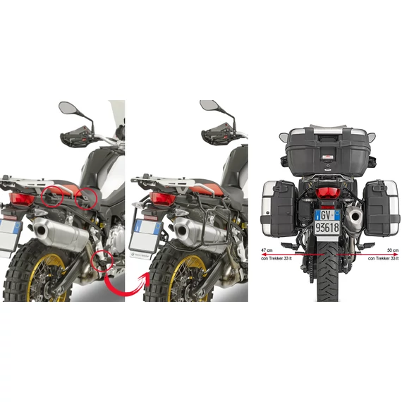Givi PLR5127  Oldaldoboztartó konzol BMW F750GS F800GS F850GS F900GS 